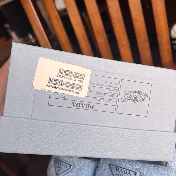 Prada Light Blue Fuzzy Sandals - Picture 3 of 6